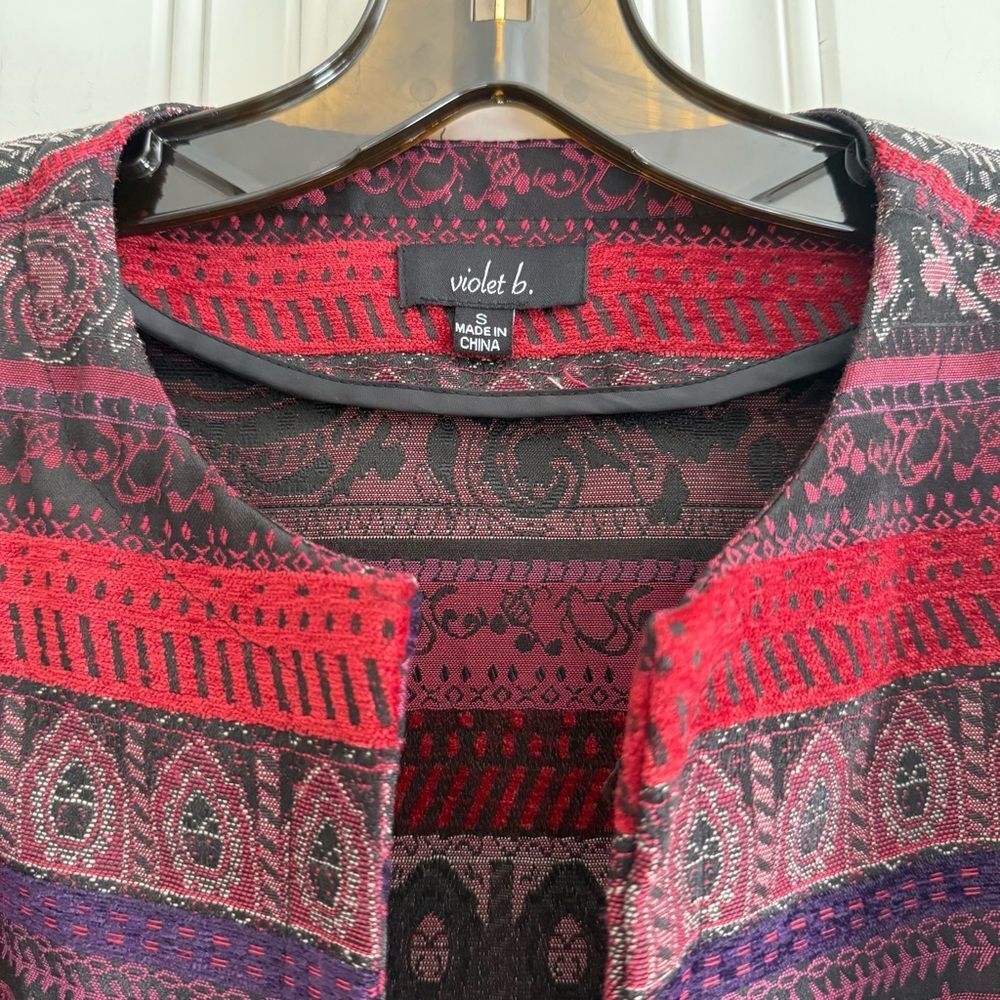 Multicolor Patterned Open Blazer/Coat - image 3